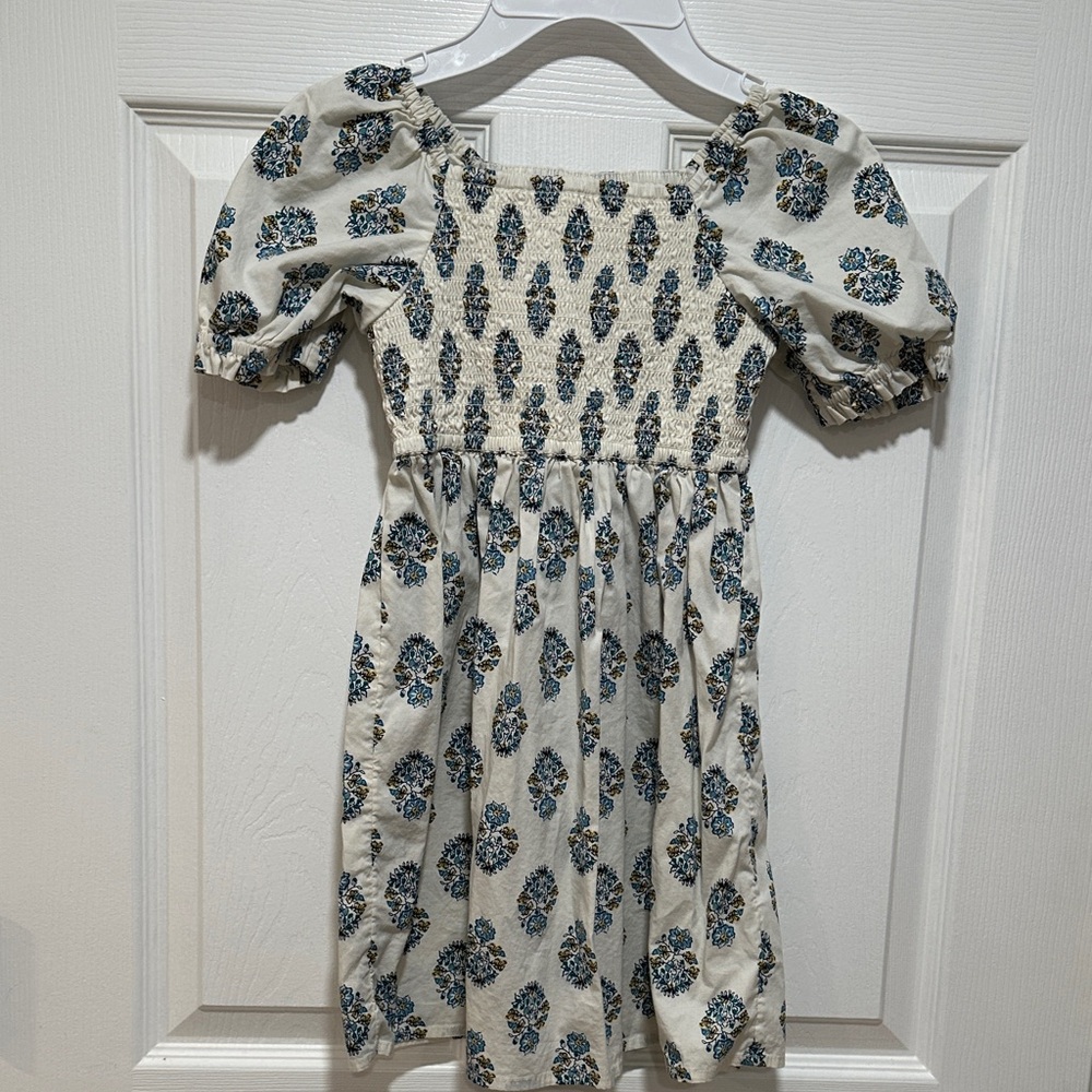 Crewcuts Blue Floral Puff Sleeve Dress